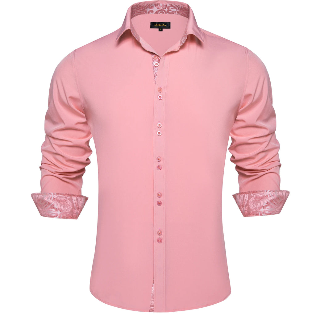 Men's Polyester Cotton Solid Black Shirts Long Sleeve Blue Paisley Patchwork Social Casual Dress Shirt Elegant Men Clothing