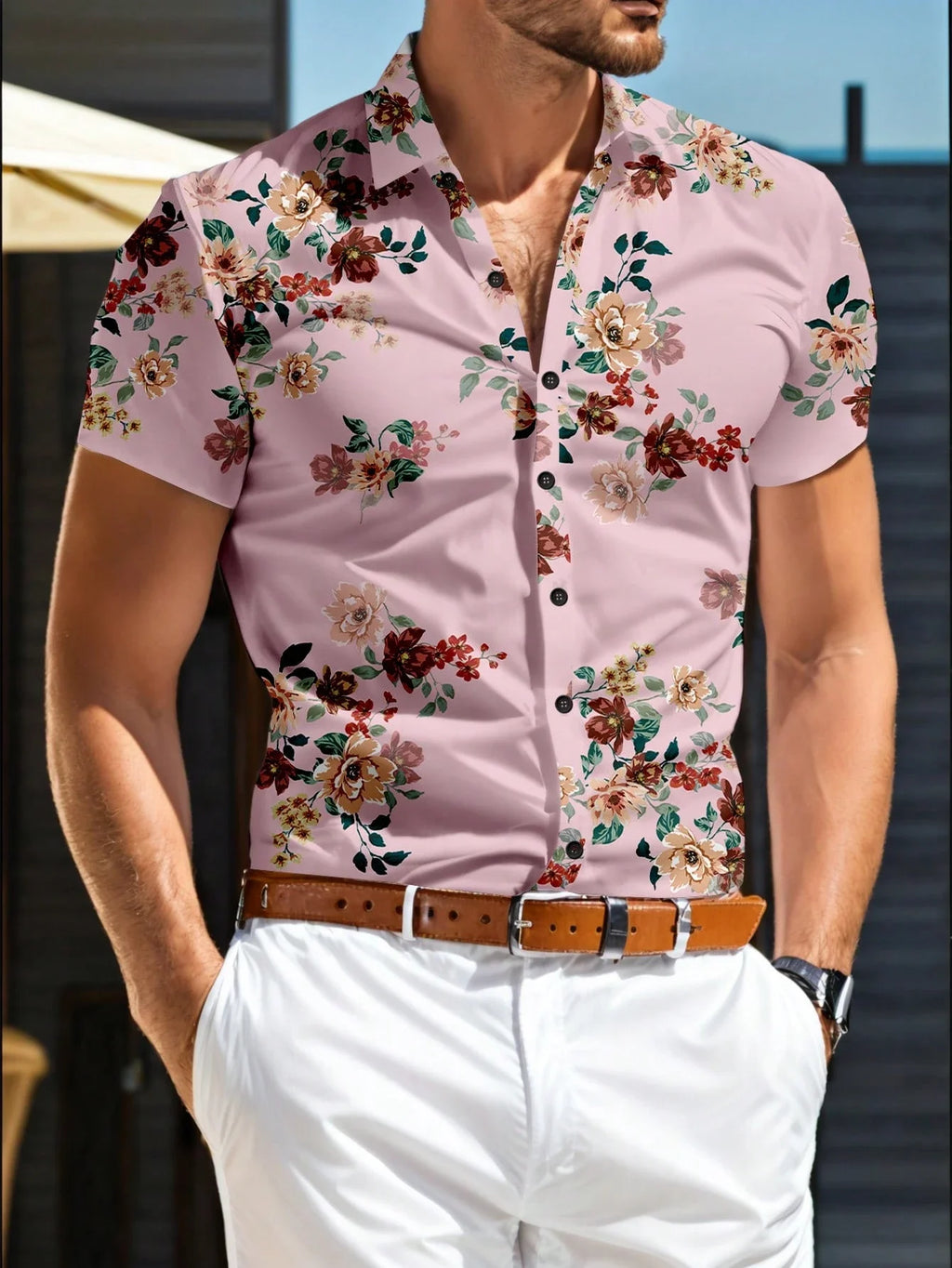 Men's Hawaiian Aloha Shirt — Casual Beach Short Sleeve