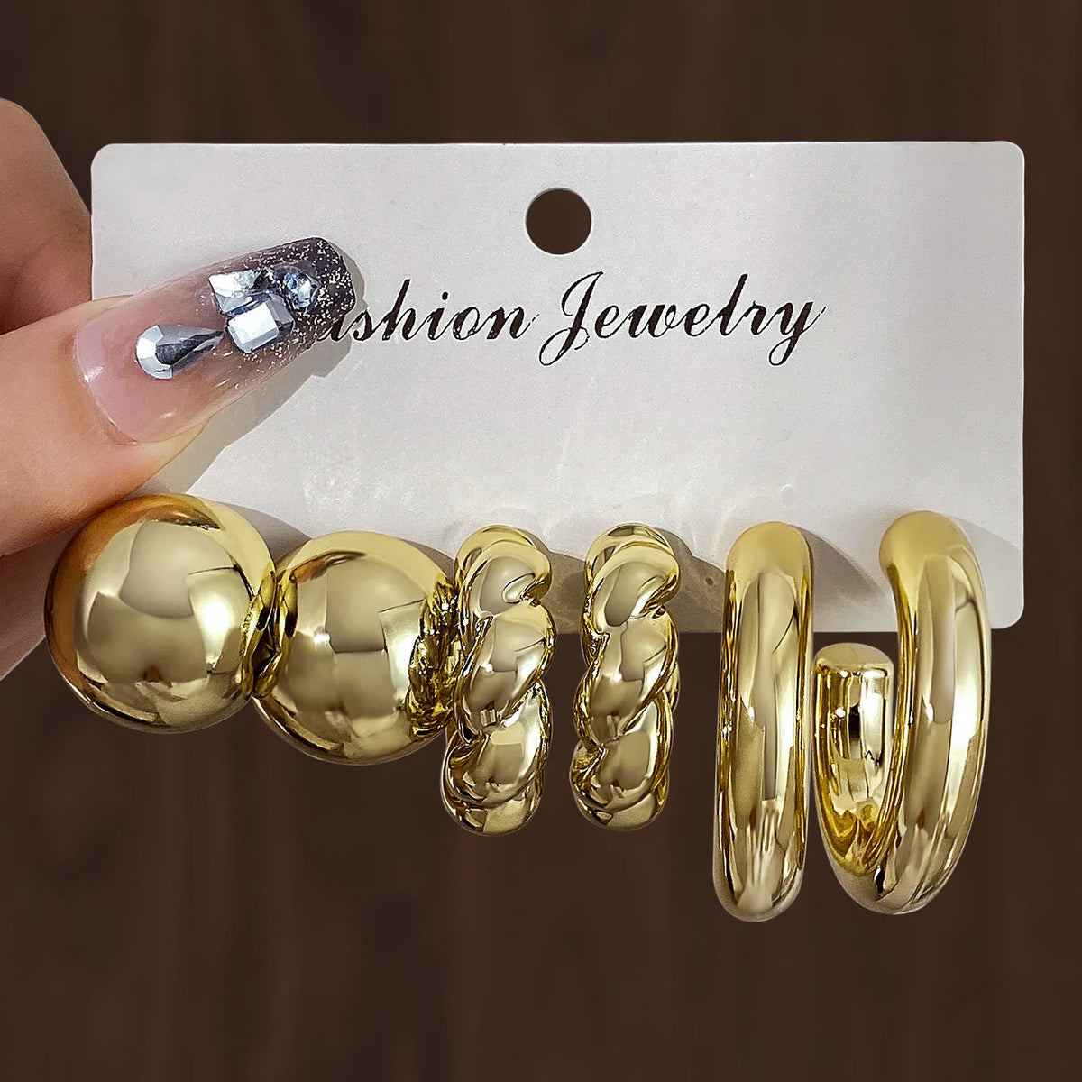 Chunky Hoop Earrings Set