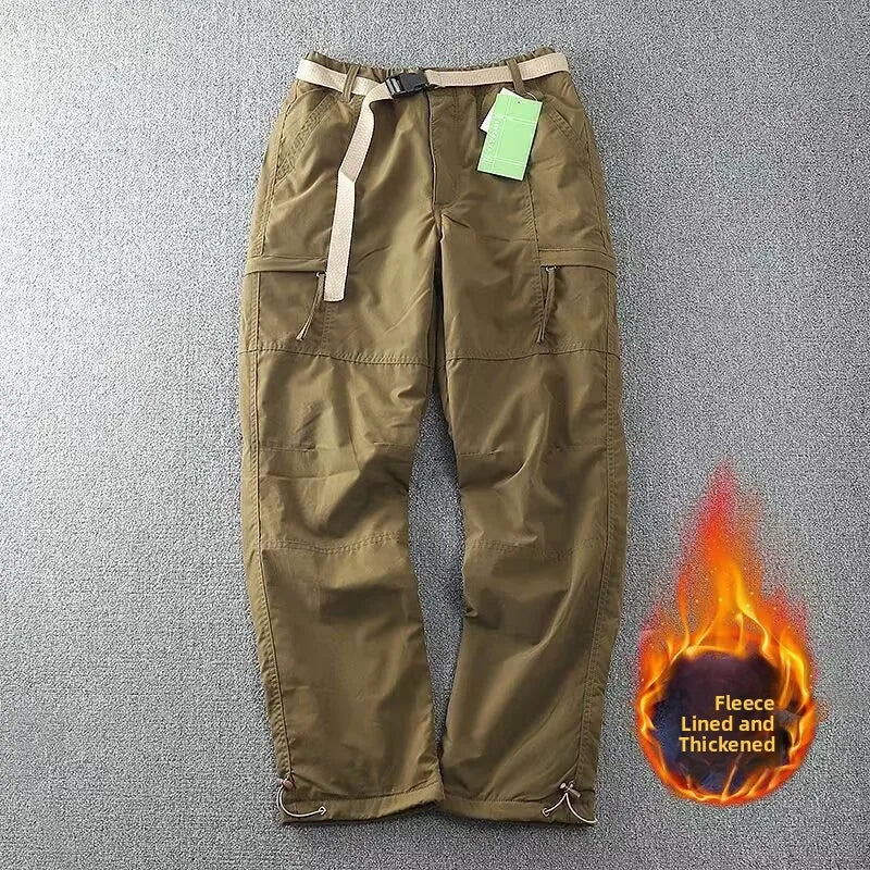 Men's Fleece-Lined Windproof Outdoor Pants – Straight Leg