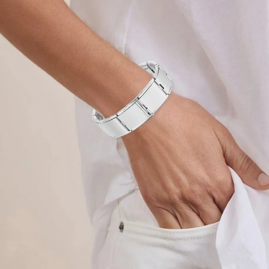 Stainless Steel Charm Bracelet – Unisex Italian Link Hand Chain