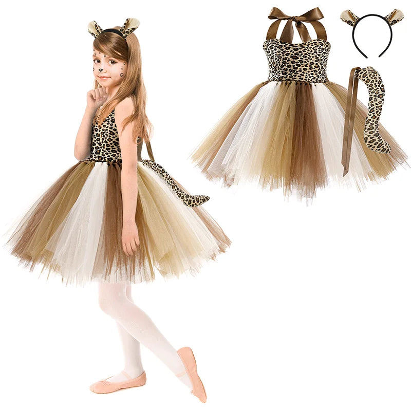 2 3 4 5 6 7 8 9 10 Years New Girls Dress Cute Dog Halloween Animal Cosplay Costume Outfit Kids Christmas Carnival Party Dress