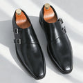 Men's Classic Monk Strap Pointed Toe Oxford Shoes – Business, Wedding & Party