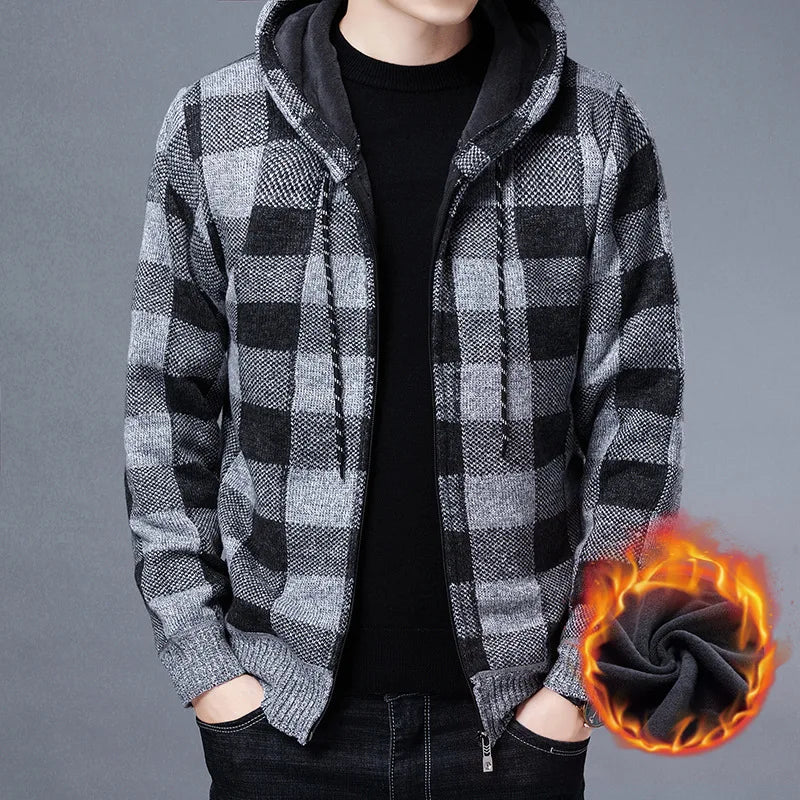 Men's Fleece Hooded Cardigan Jacket