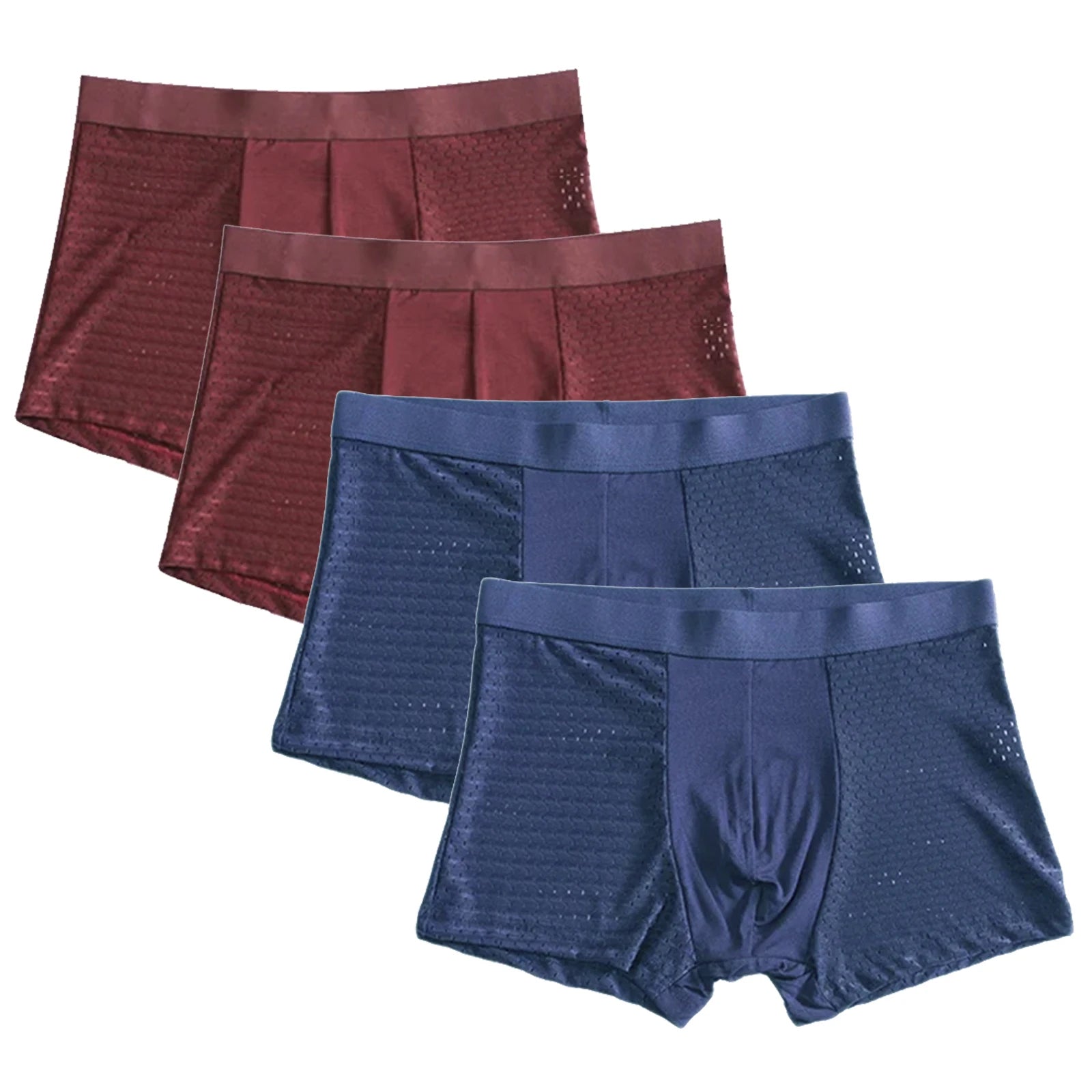 Men's Bamboo Fiber Boxer Shorts 4-Pack | Breathable Quick-Dry Underwear | 11 Colors | XL–7XL