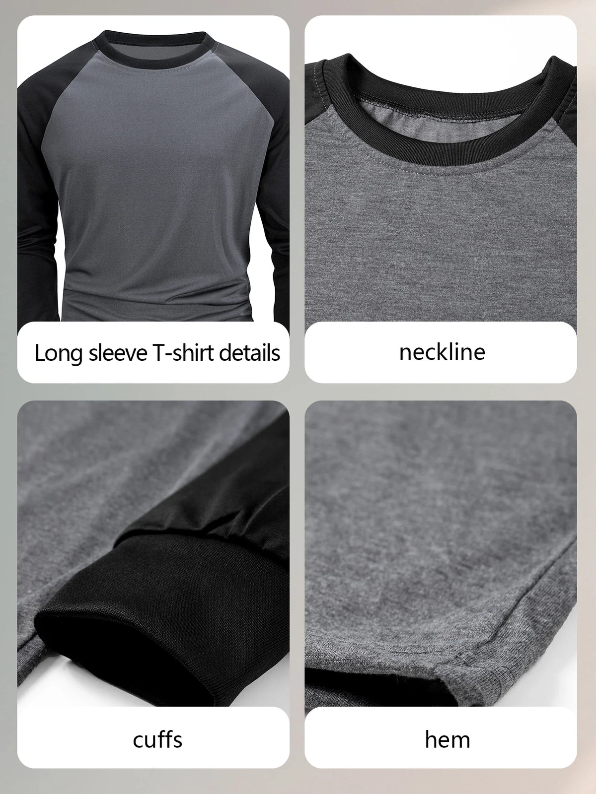 Men's Color-Block Raglan Long-Sleeve Tee