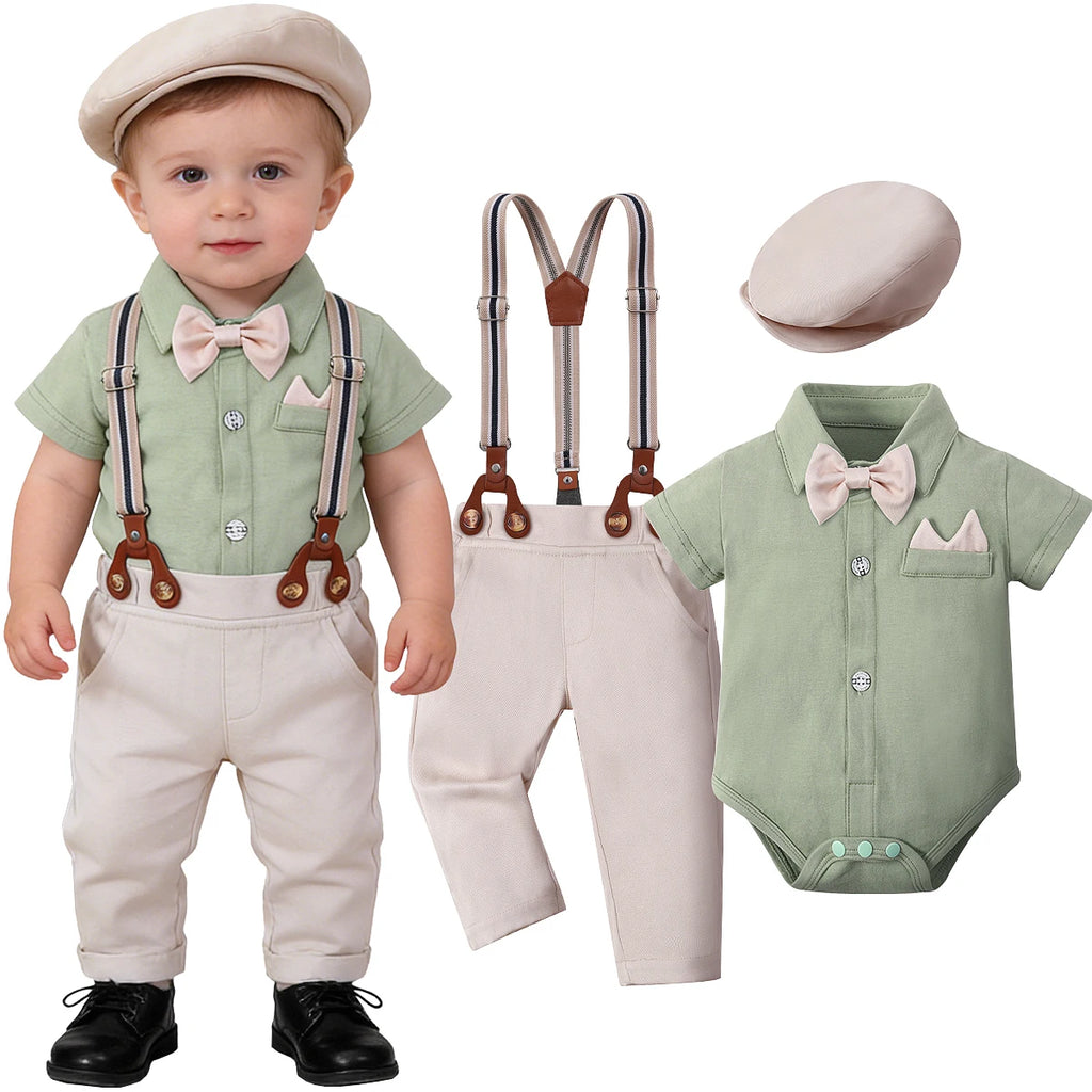 Baby Boy Christening & Baptism White Formal Suit Set – Wedding & Birthday Outfit