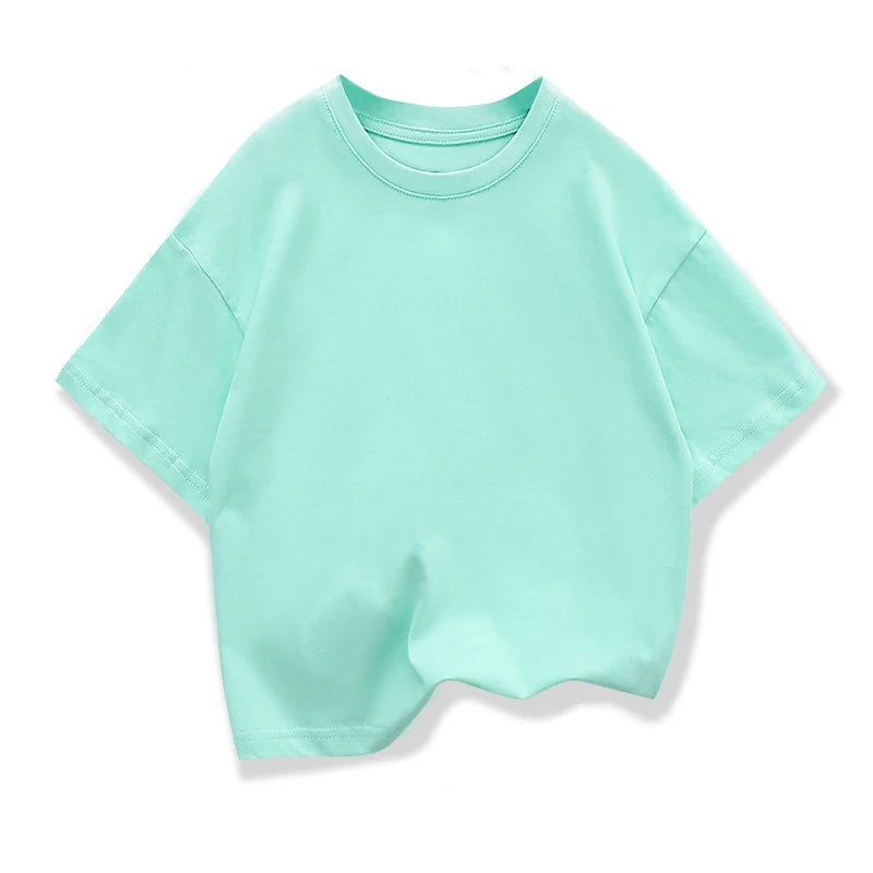 Kids Dropped Shoulder Cotton T-Shirt | Loose Fit Summer Tee