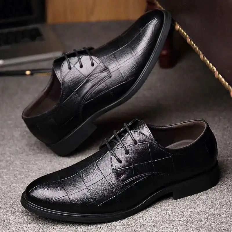 Men's Classic Leather Dress Shoes – Soft Sole, Lightweight & Versatile