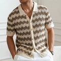 High End Jacquard Striped Polo Shirts For Men Short Sleeve Elastic Summer Quality Viscose Knitted Smart Casual Camisas De Hombre
