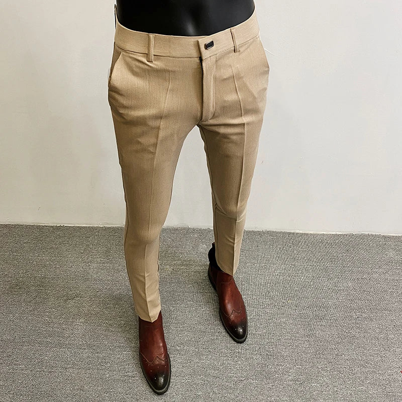 Men's Slim Fit Dress Pants – Stretch Formal Trousers