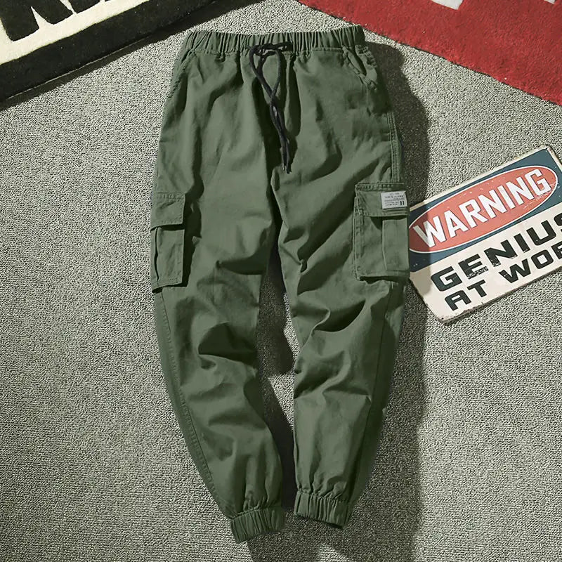 Men's Cargo Harem Pants – Streetwear Joggers with Drawstring