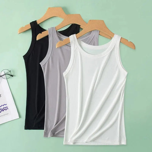 1/3 Pieces Four Seasons Thin Ladies Solid Color Joker Camisole Young Women Plus Size Comfortable and Sexy T-shirt Shirt Casual