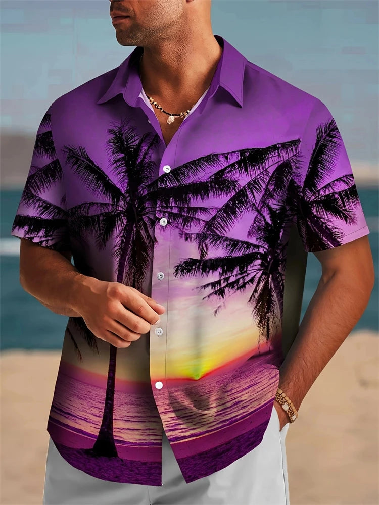 Summer Stripe Color Block 3D Printed Casual Office Shirt Mens Womens Casual Fashion Vintage Short Sleeve Shirt Mens Tops Shirt