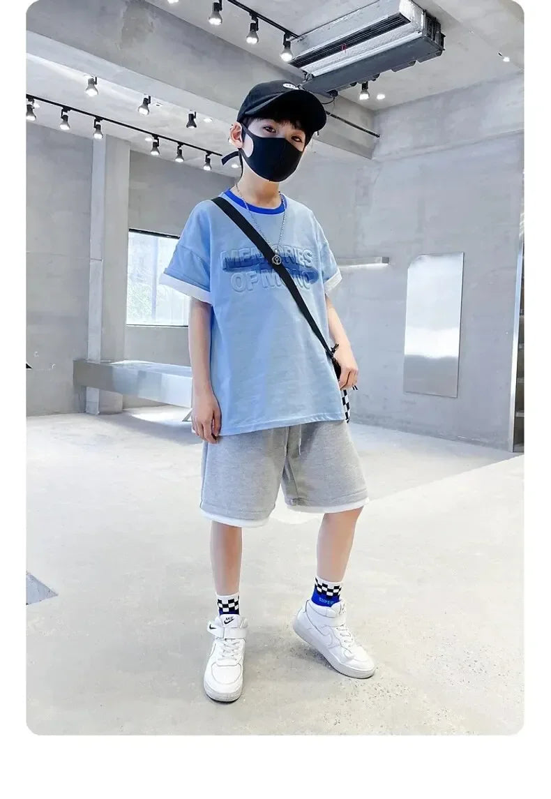 Boys Gradient 2-Piece Summer Set | T-Shirt & Shorts Outfit