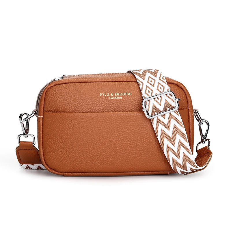 Women's Genuine Leather Crossbody Shoulder Bag — Luxury Cowhide Handbag & Messenger Tote | 9 Colors