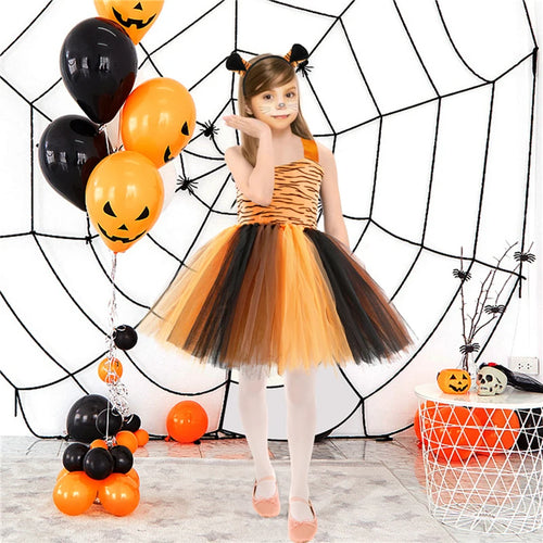 2 3 4 5 6 7 8 9 10 Years New Girls Dress Cute Dog Halloween Animal Cosplay Costume Outfit Kids Christmas Carnival Party Dress