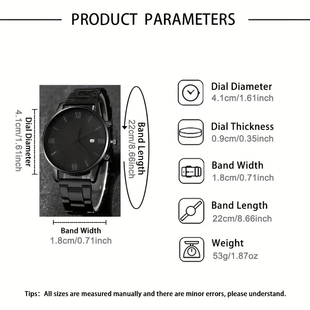 Men's Quartz Watch & Jewelry Set