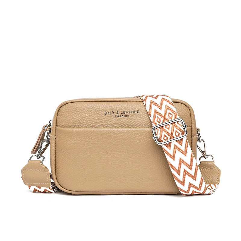 Women's Genuine Leather Crossbody Shoulder Bag — Luxury Cowhide Handbag & Messenger Tote | 9 Colors