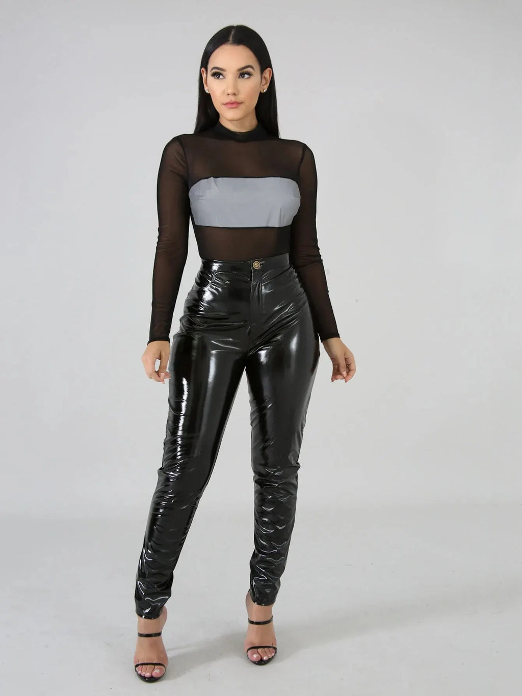 Women's Faux Leather Slim Pants — High Waist Pencil Fit