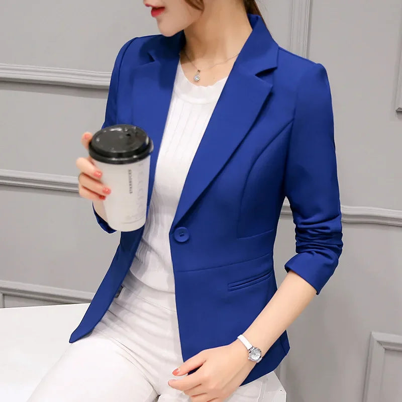 2025 Blazer Ladies , Blazer Pocket Jacket, Slim Fit Jacket, Long-sleeved Korean Style Ladies Office Jacket, Blazer traf tangada