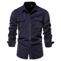 Men's Cotton Corduroy Shirt – Slim Fit Button-Down Casual Streetwear