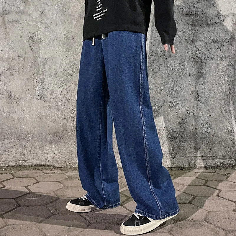 Men's Wide Leg Loose Jeans – Korean Streetwear Style