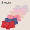 Women's Lace Boyshort Panties 6-Pack | Seamless High-Rise Floral Lingerie | S–2XL