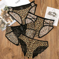 Sexy Leopard Mesh Bikini Straps Briefs Women Underwear Transparent Seamless Briefs Sports Ice Silk Leopard Print Underpants