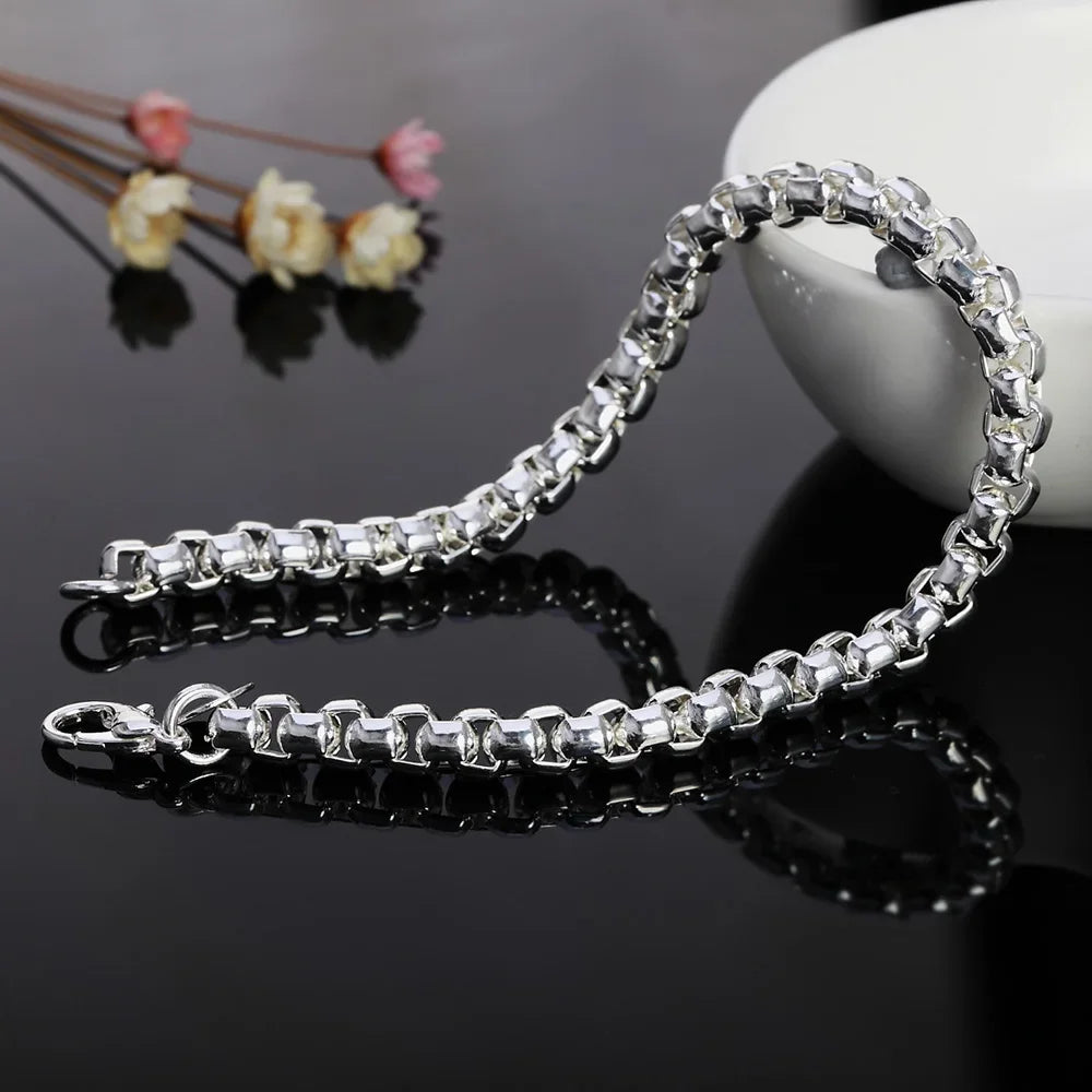 Sterling Silver Box Chain Set