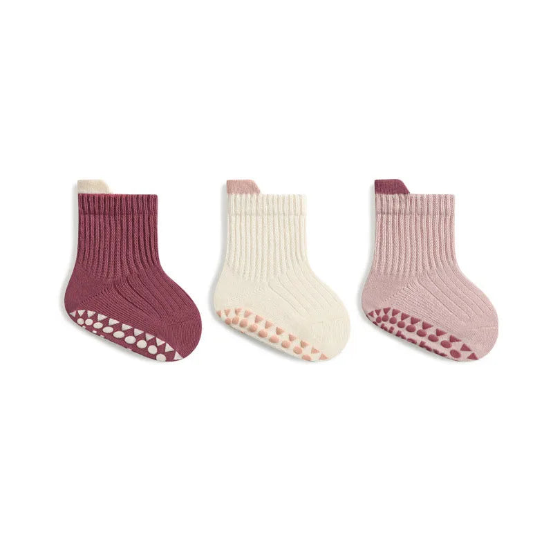 Kids Cotton Socks 3-Pack | Cute Breathable Non-Slip Baby & Toddler Socks