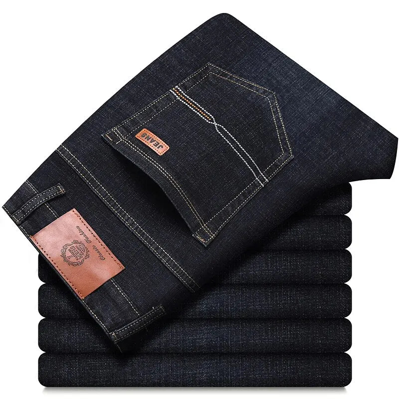 Men's Classic Slim Straight Jeans – Soft Stretch Denim