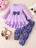 Baby Floral Flared Sleeve Set — Cute Autumn Outfit