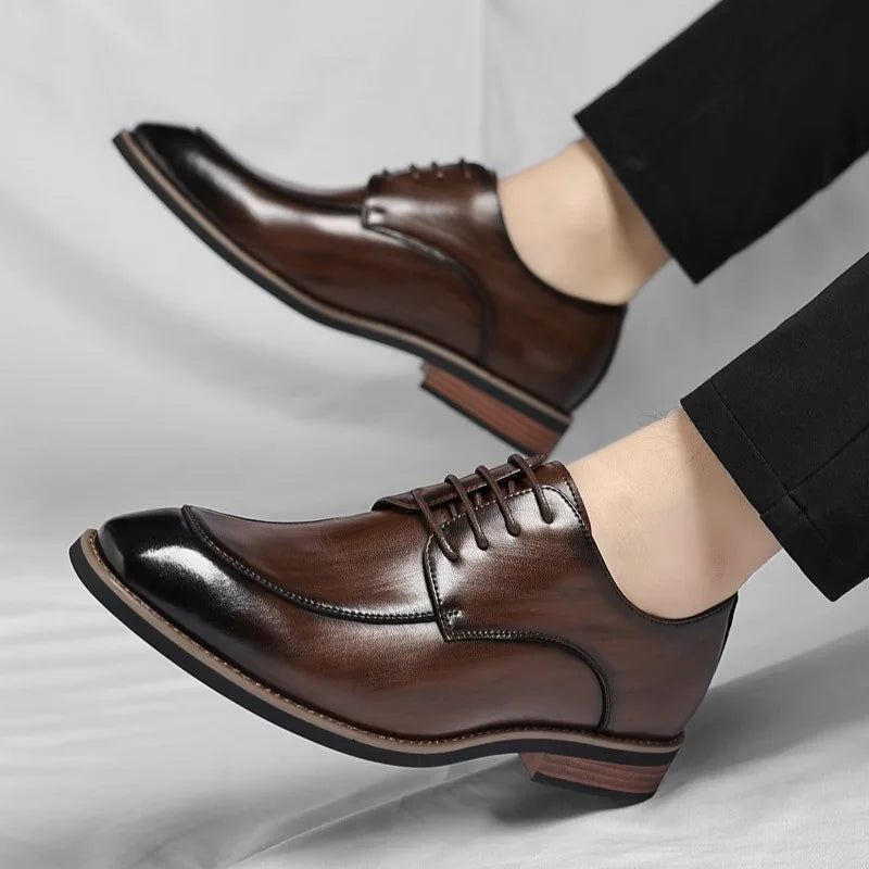 Men's Genuine Leather Oxford Shoes — Lace-Up Dress Shoes