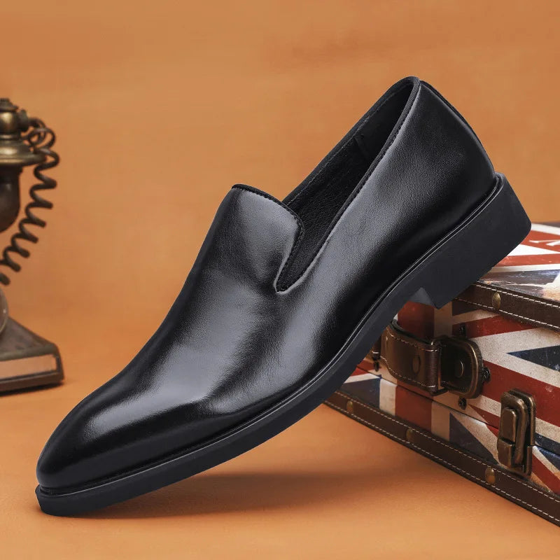 Men Shoes Classics Red Sole Leather Shoes Italian Brand Casual Shoe British Business Formal Dress Shoes Men's Loafers Big Size48