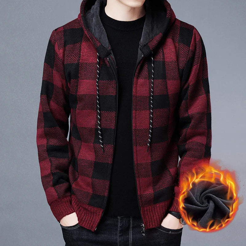 Men's Fleece Hooded Cardigan Jacket