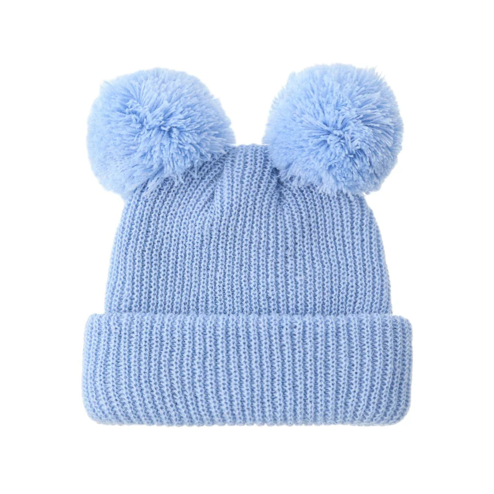 Newborn Knitted Pom Pom Hat | Baby Turban Bonnet 0-12M