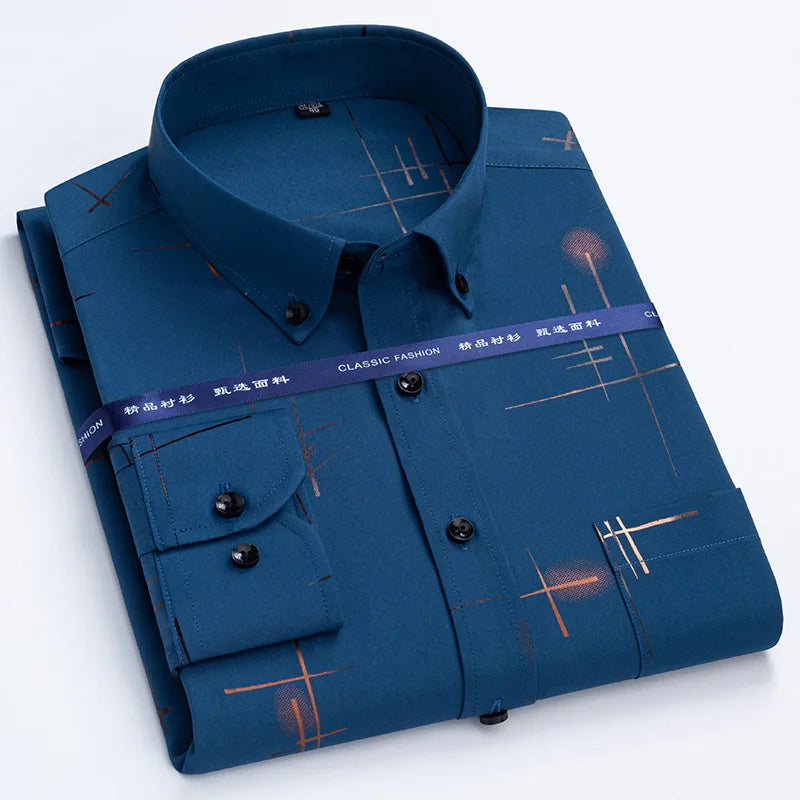 Men's Slim Fit Plaid Dress Shirt | Non-Iron Business Casual
