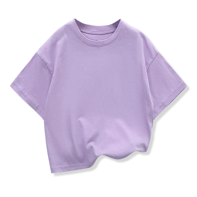 Kids Dropped Shoulder Cotton T-Shirt | Loose Fit Summer Tee