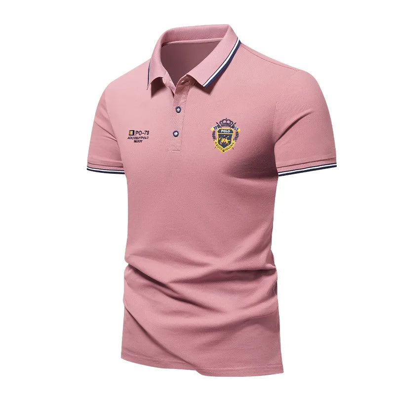 Men's Embroidered Polo Shirt — Luxury Casual Short Sleeve