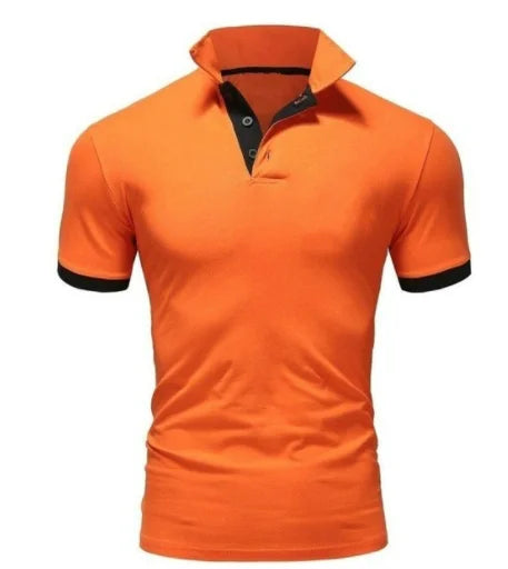 Men's Solid Color Short Sleeve T-Shirt Collar Polo Comfortable Breathable Fashion Basic Fit for Spring/Summer