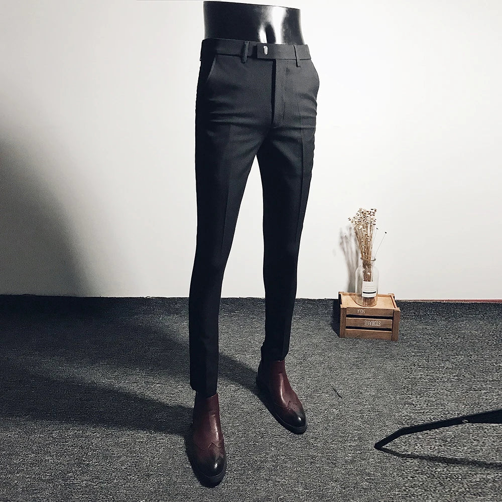 Men's Slim Fit Dress Pants – Stretch Formal Trousers