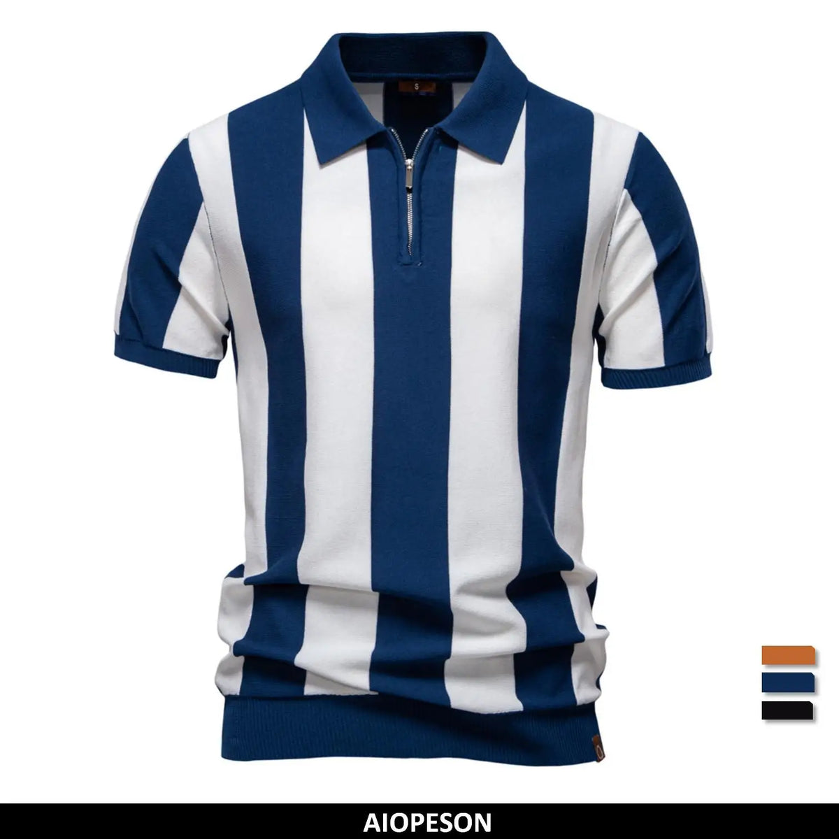 Men's Striped Knit Polo