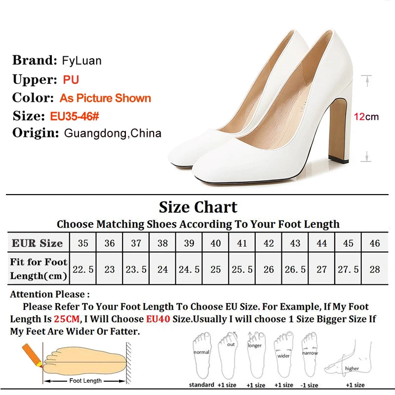 Women's Square Toe High Heel Pumps – 10cm Office Lady Stilettos