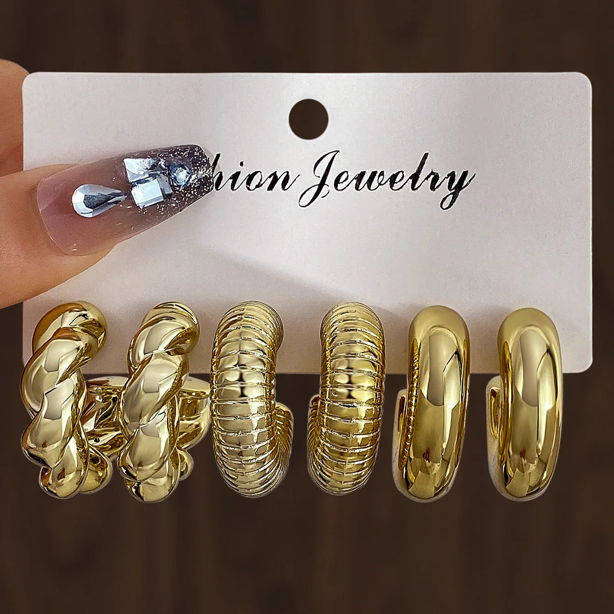 Chunky Hoop Earrings Set