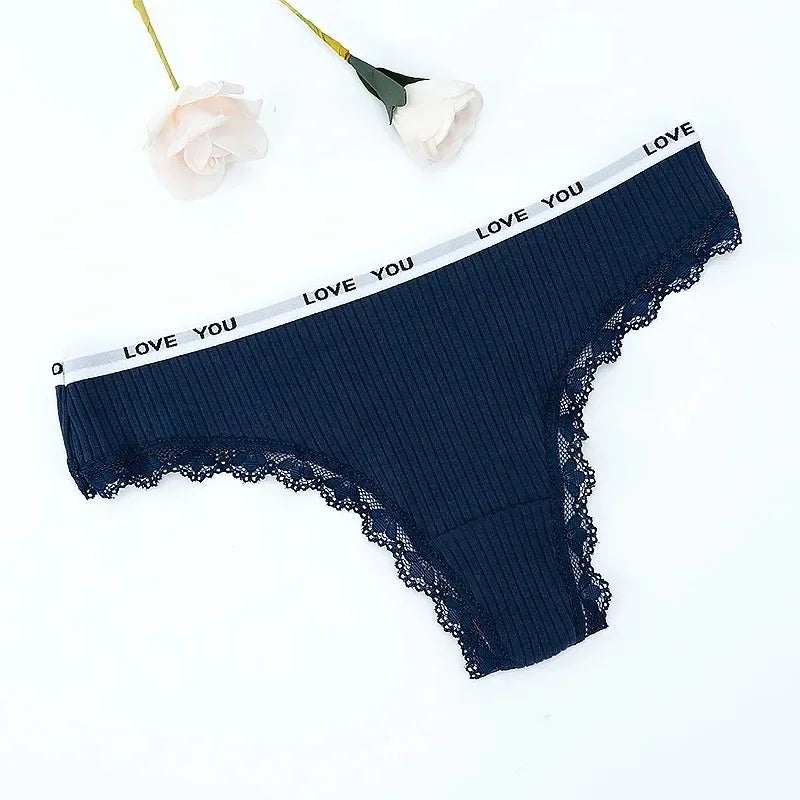 Women's Cotton Lace G-String Thong | Low-Rise Sexy Underwear | 8 Colors | M–XL
