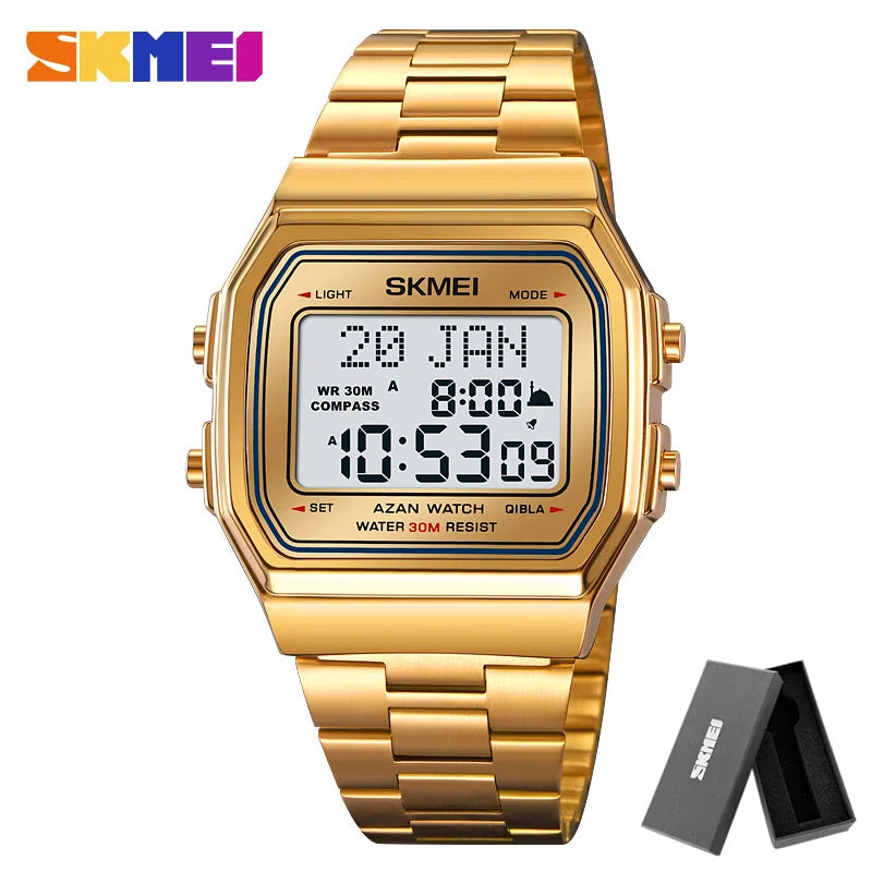 SKMEI 2113 Men's Islamic Prayer Digital Watch | Azan, Qibla, Hijri Calendar