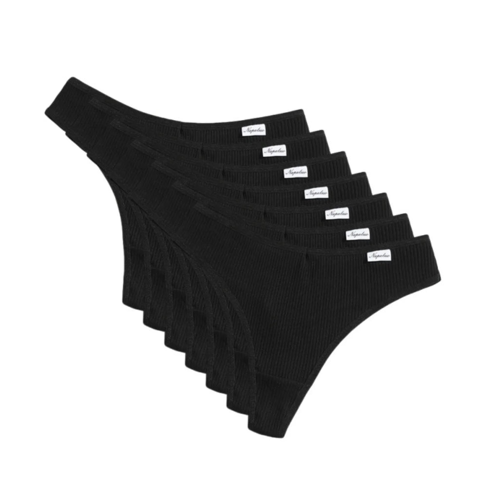 7Pcs/Set Women Cotton Panties Solid Color Thongs Female Low Rise T-back Underwear Sexy Lingerie Intimates S-XL G-String