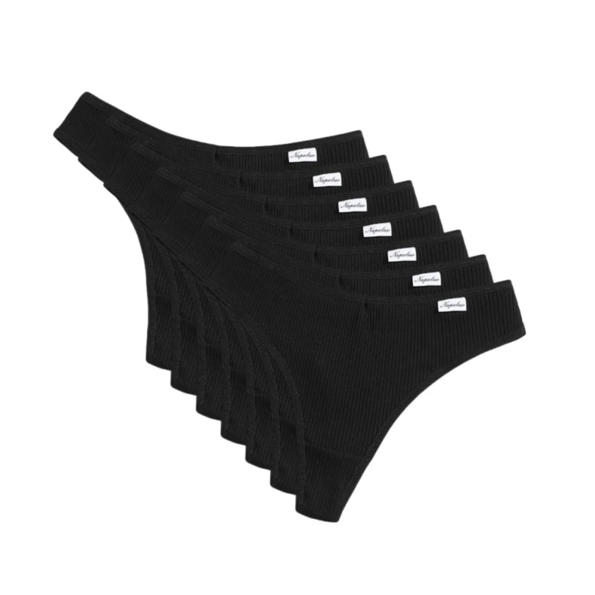 7Pcs/Set Women Cotton Panties Solid Color Thongs Female Low Rise T-back Underwear Sexy Lingerie Intimates S-XL G-String