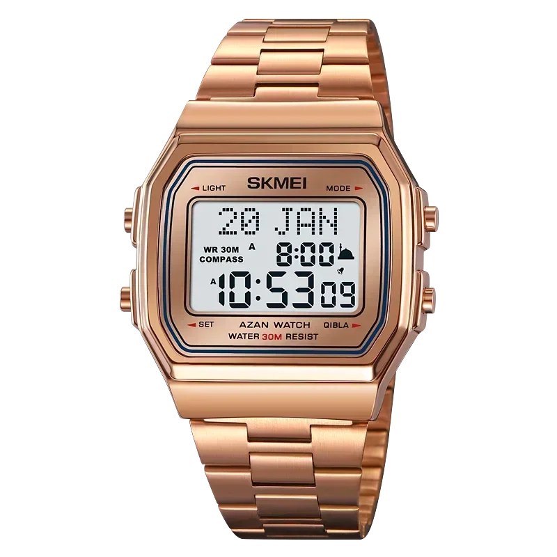 SKMEI 2113 Men's Islamic Prayer Digital Watch | Azan, Qibla, Hijri Calendar